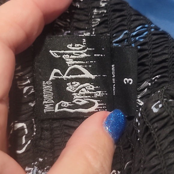 HOT TOPIC Corpse Bride goth punk rib cage lace up plus size dress blue black 24 - Picture 2 of 6